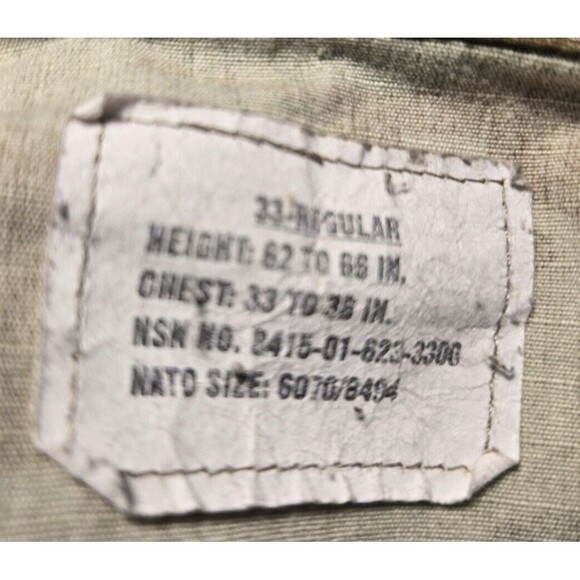 "MILITARY ISSUE"  CAMO LONG SLEEVE SHIRT...SIZE..CHEST 33 TO 36. - Picture 5 of 5